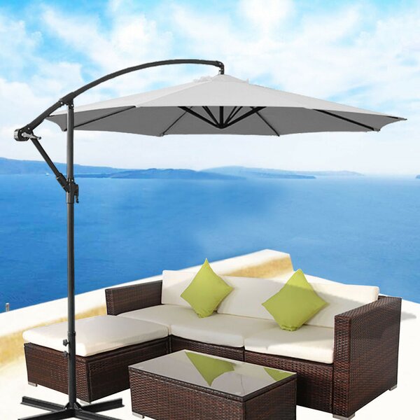 Freeport Park Pierce 3m Grey Cantilever Banana Parasol | Wayfair.co.uk